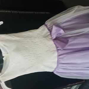 Girl dress size 8 purple and white